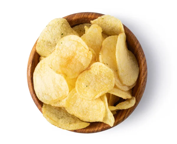 Beyaz Zemin Üzerine Patates Cips — Stok fotoğraf