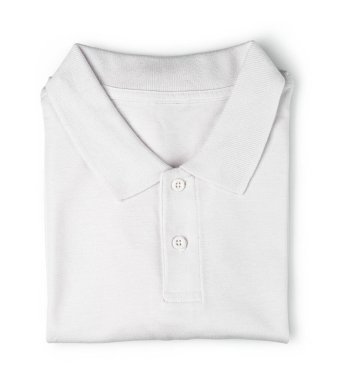 Beyaz Polo gömlek, giyim izole beyaz zemin üzerine.