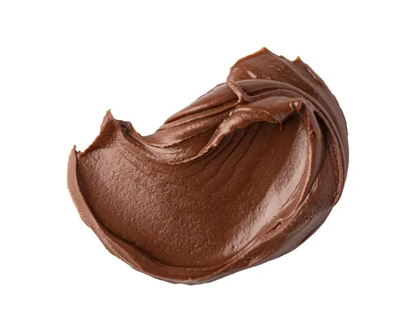 Smear Van Smakelijke Chocoladepasta Geïsoleerd Witte Achtergrond — Stockfoto