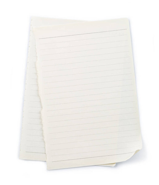 Empty paper sheet isolated on white background.