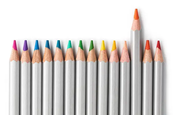 木制彩色铅笔 隔离在白色孤立的背景上 图库图片