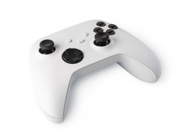 Beyaz arkaplanda izole edilmiş oyun joystickleri