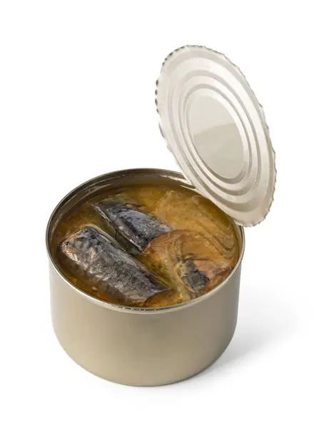 Canned Fish Isolated White Background — Stock Photo, Image