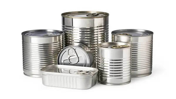 Metal Cans White Background Royalty Free Stock Images