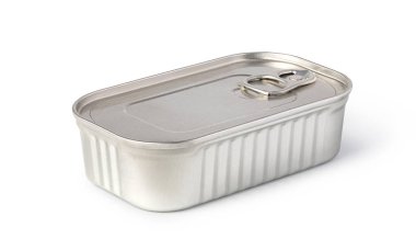 Beyaz bir arka plan üzerinde metal kutular