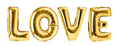 Beyaz arka planda izole edilmiş aşk sözcükleri.