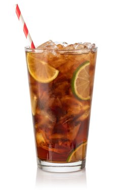 Beyaz arka plan üzerinde izole cola bardak