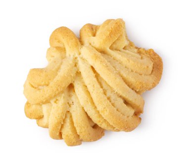 Golden brown butter cookie with a distinctive twisted shape and granulated sugar