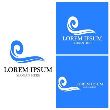 Su dalgası simgesi vektör çizim logosu