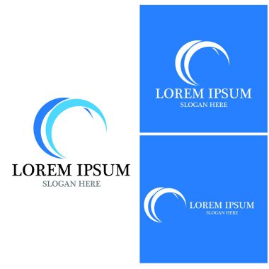 Su dalgası simgesi vektör çizim logosu