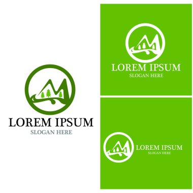 Dağ simgesi Logo Şablonu Vektör illüstrasyon Tasarımı