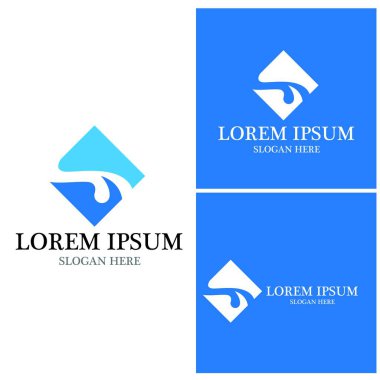 Su dalgası simgesi vektör çizim logosu