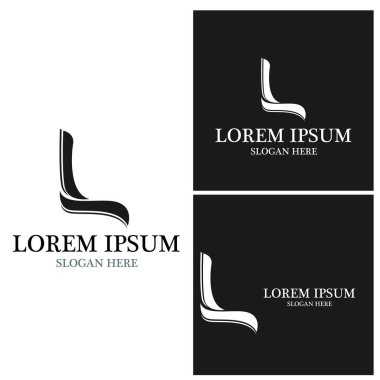 L Harfi Logo Şablonu vektör çizimi tasarımı