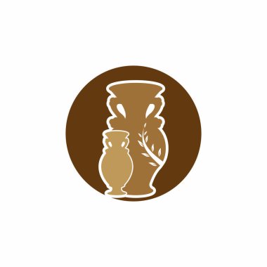 Çömlek atölyesi logo vektör şablonu