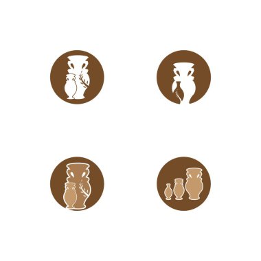 Çömlek atölyesi logo vektör şablonu