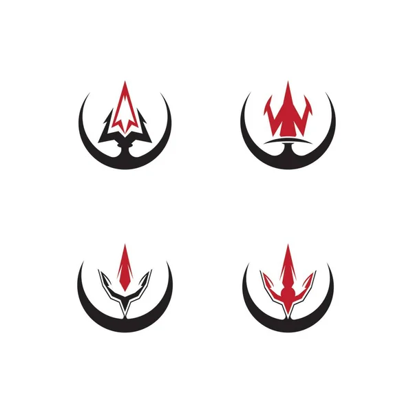 Trident Logo Plantilla Vector Icono Ilustración Diseño — Archivo Imágenes Vectoriales