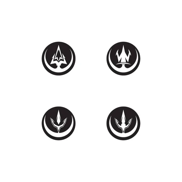 Σχεδιασμός Εικονογράφησης Διανυσματικών Εικονιδίων Λογότυπου Τρίαινας — Διανυσματικό Αρχείο