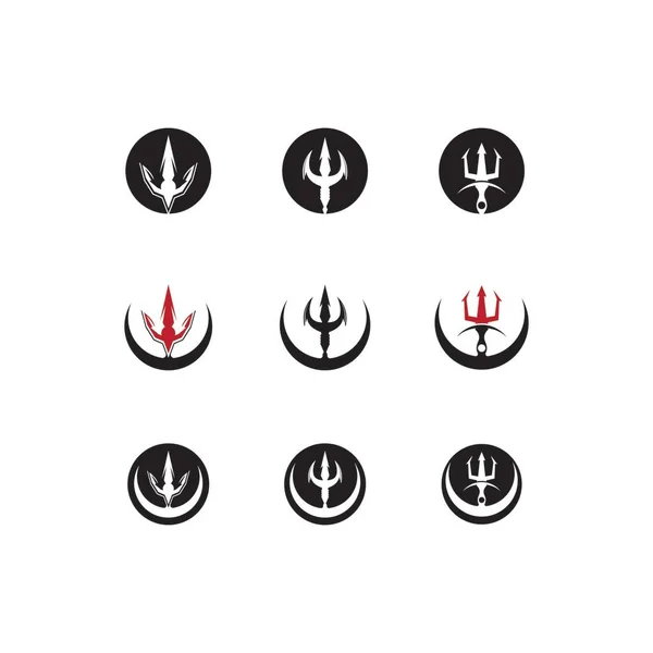 Дизайн Векторных Иконок Шаблона Trident Logo — стоковый вектор