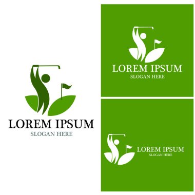 Golf simgesi ve sembol vektör şablonu