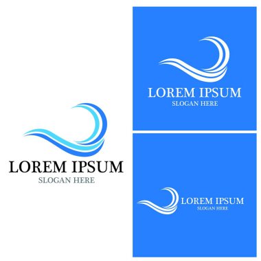 Su dalgası simgesi vektör çizim logosu