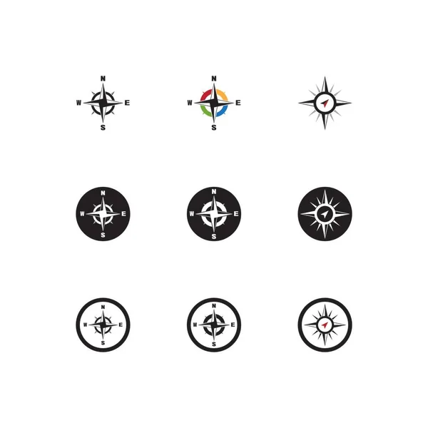 Kompass Symbol Und Symbol Vektorvorlage — Stockvektor