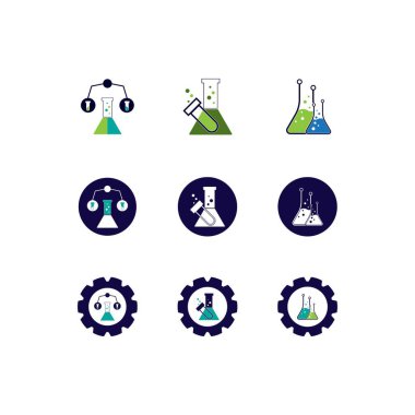 Kimya Logosu Vektör Şablonu İllüstrasyonu