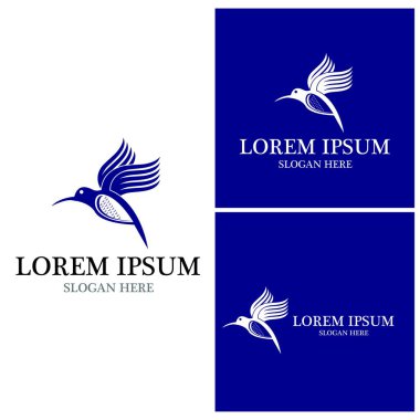 Mırıldayan Kuş Logo Vektör Şablonu illüstrasyonu