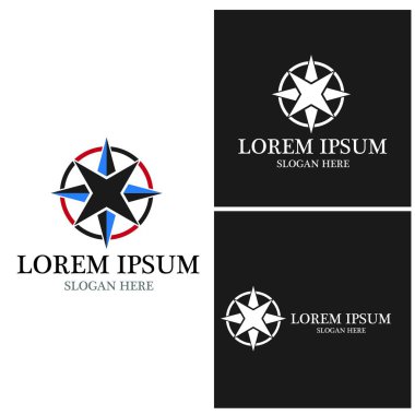 Pusula simgesi ve sembol vektör şablonu