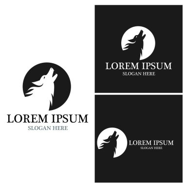 Wolf Logo şablonu vektör çizim tasarım