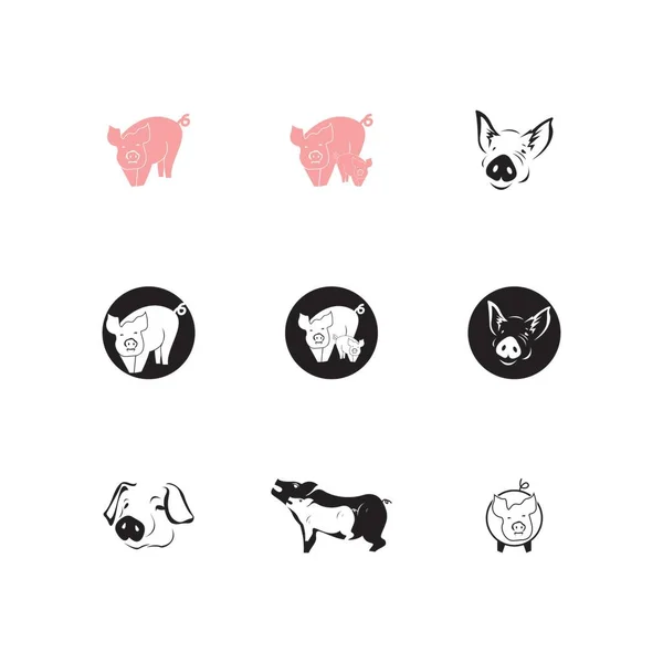 Pig Icon Und Symbol Vector Illustration — Stockvektor