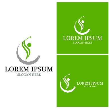 Golf simgesi ve sembol vektör şablonu