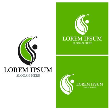 Golf simgesi ve sembol vektör şablonu