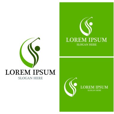 Golf simgesi ve sembol vektör şablonu