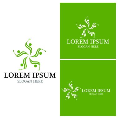 Golf simgesi ve sembol vektör şablonu