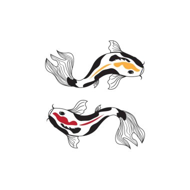Koi balığı logo vektör illüstrasyonu