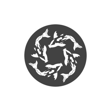 Koi balığı logo vektör illüstrasyonu