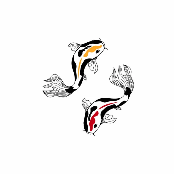 Ilustracja Wektor Logo Ryby Koi — Wektor stockowy