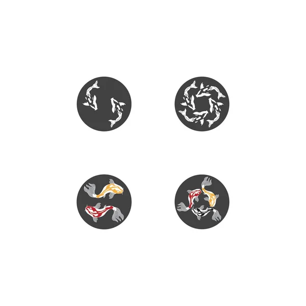 Εικονογράφηση Φορέα Λογότυπο Ψάρια Koi — Διανυσματικό Αρχείο