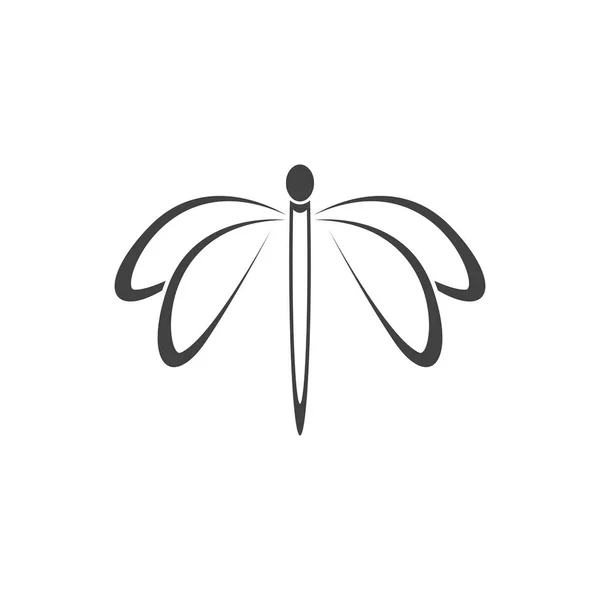 Dragonfly Illustration Ikon Design Mall Vektor — Stock vektor