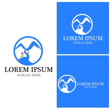 Nehir dağı vektör resimleme tasarımı