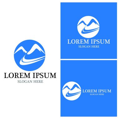 Nehir dağı vektör resimleme tasarımı