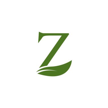 Doğa yaprağı harf simgesi ve sembol şablon vektörü