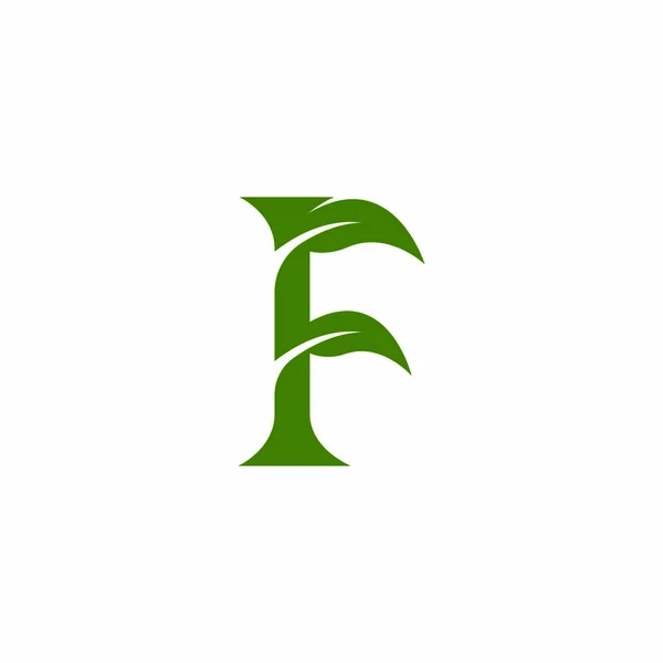 Значок Буквы Листа Природы Вектор Шаблона Символов — стоковый вектор