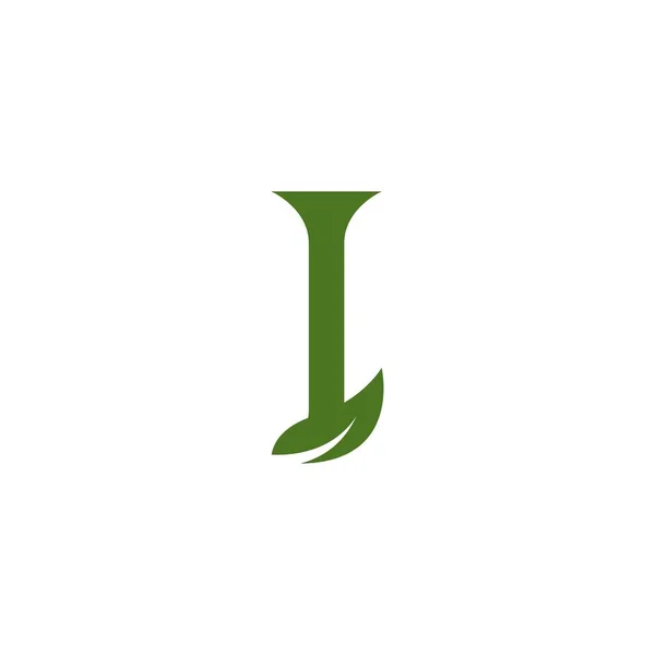 Ikona Písmene Přírodního Listu Vektor Šablony Symbolu — Stockový vektor