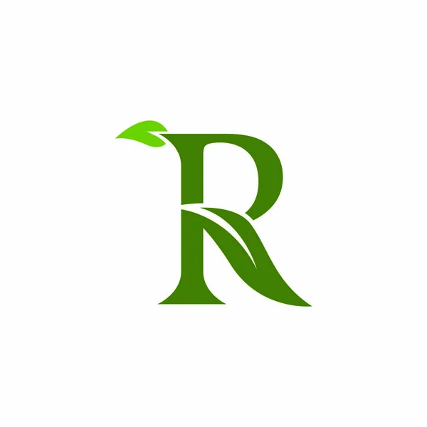 Natur Blatt Buchstabensymbol Und Symbol Vorlagenvektor — Stockvektor
