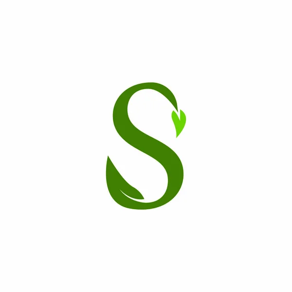 Természeti Levél Betű Ikon Szimbólum Sablon Vektor — Stock Vector