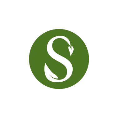 Doğa yaprağı harf simgesi ve sembol şablon vektörü