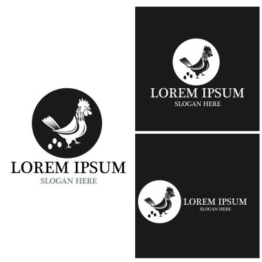Rooster logosu vektör ikonu çizimi tasarımı