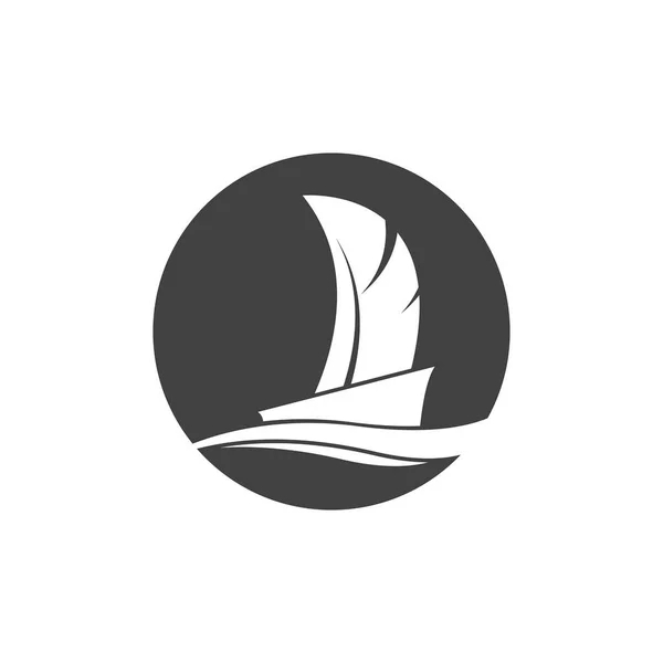 ヨットアイコンとシンボルロゴベクトルテンプレート — ストックベクタ
