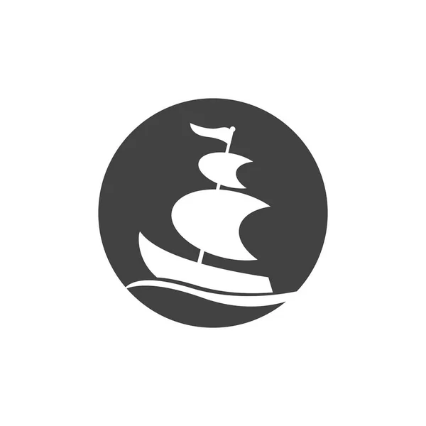 Yacht Icon Symbol Logo Vector Template — Stock Vector